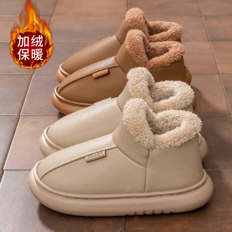 足康乐情侣冬季防水雪地靴2025新款户外厚毛绒不冻脚防滑耐磨棉鞋