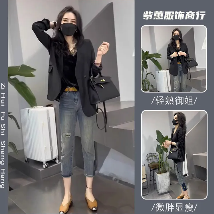 高级感时尚休闲西装外套小众高端精致气质女装两件套装春季新款女