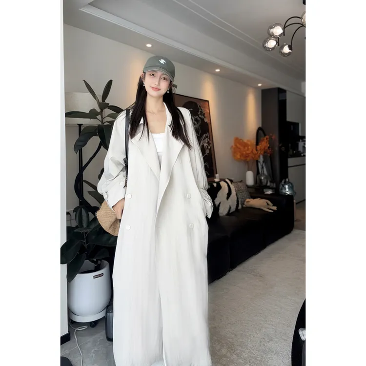 松弛感宽松阔版风衣外套女秋季新款慵懒风休闲垂感气质翻领大衣