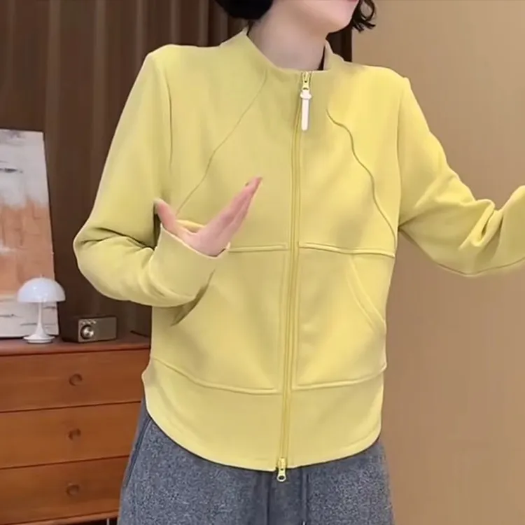 韩版立领双拉链卫衣外套女秋冬新款胖MM大码女装宽松显瘦休闲上衣