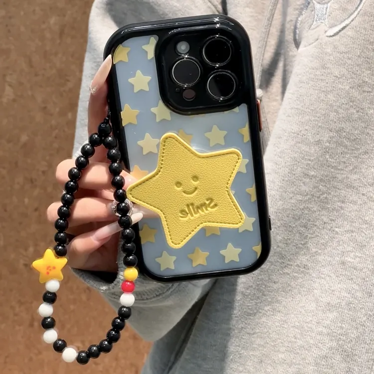 雅天立韩系透蓝星星适用iPhone16/15手机壳苹果华为vivo小米oppo