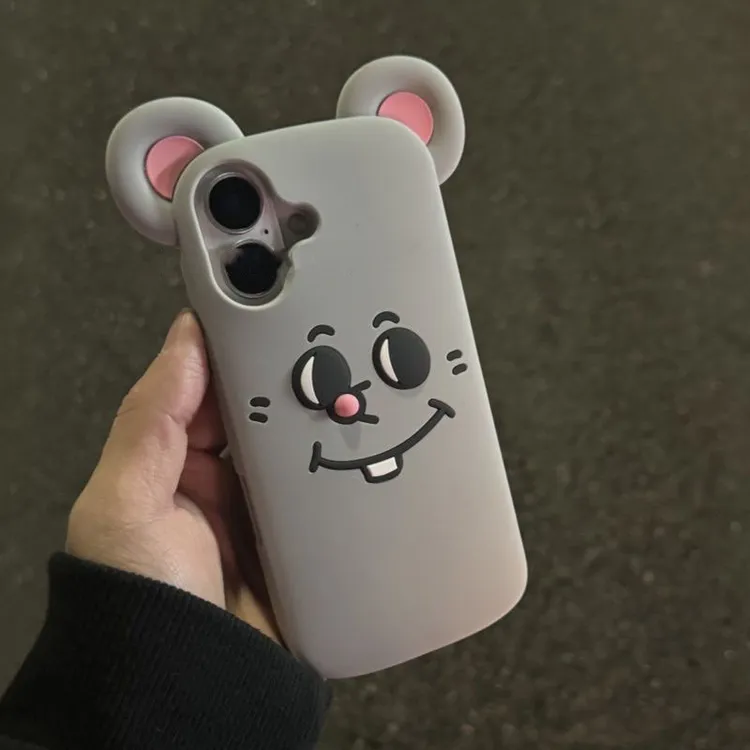龅牙大鼠表情适用苹果16ProMax硅胶手机壳iPhone15卡通14/13/12软