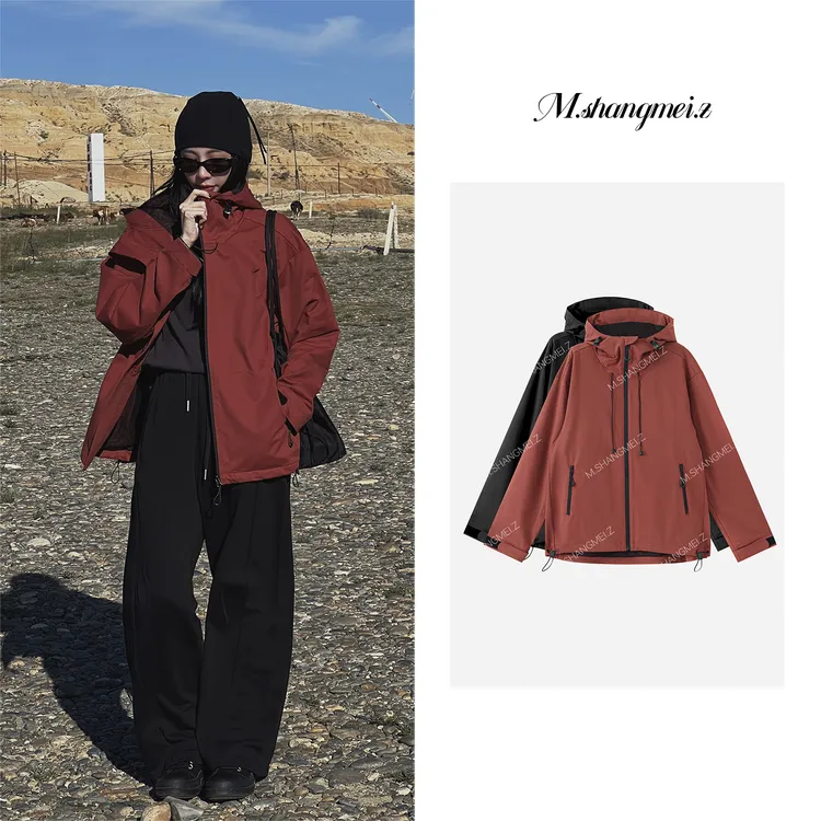 M.SHANGMEI.Z/沐熙【赤牧风衣】美大哥户外防风带帽外套X0773802