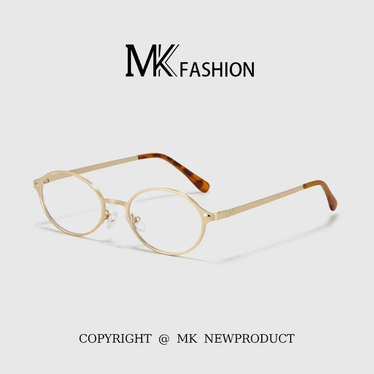 纯欲高级感眼镜近视女度数可配椭圆形小框猫眼眼镜框金属斯文败类