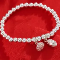 足银手链 两世欢手串999纯银送女生礼物弹力绳气质小众传承百搭