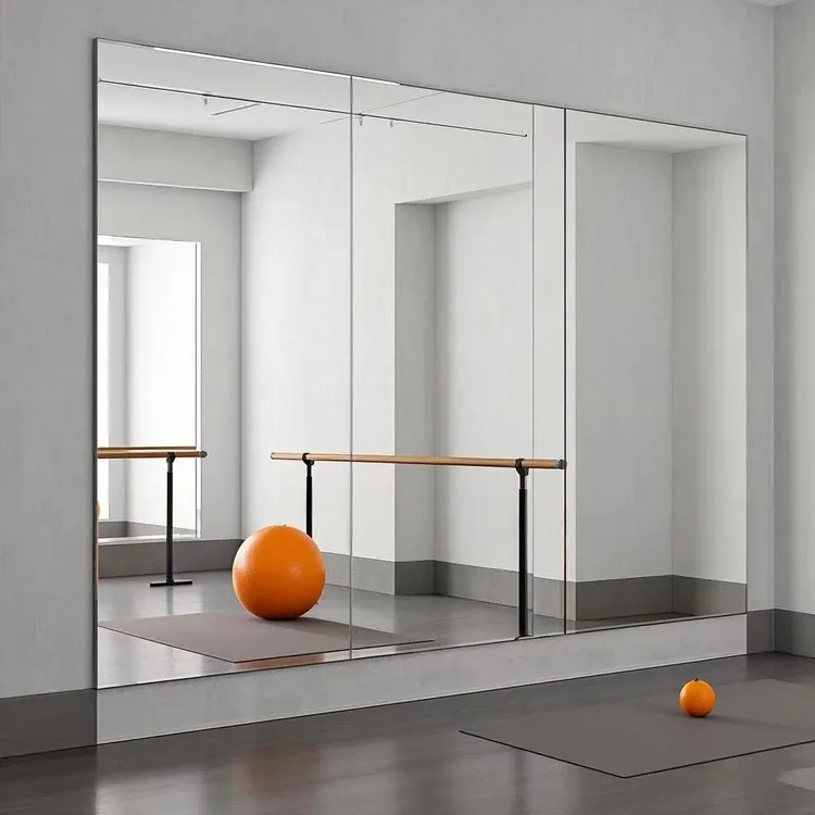 舞蹈室镜子贴墙自粘大尺寸镜子无边框家用健身房瑜伽练舞用镜子墙