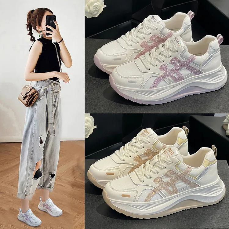 夏季阿甘老爹鞋女夏秋轻便厚底增高休闲运动鞋