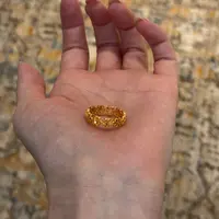 铜合金戒指 「星芒丁香」镀k金 花丝戒指