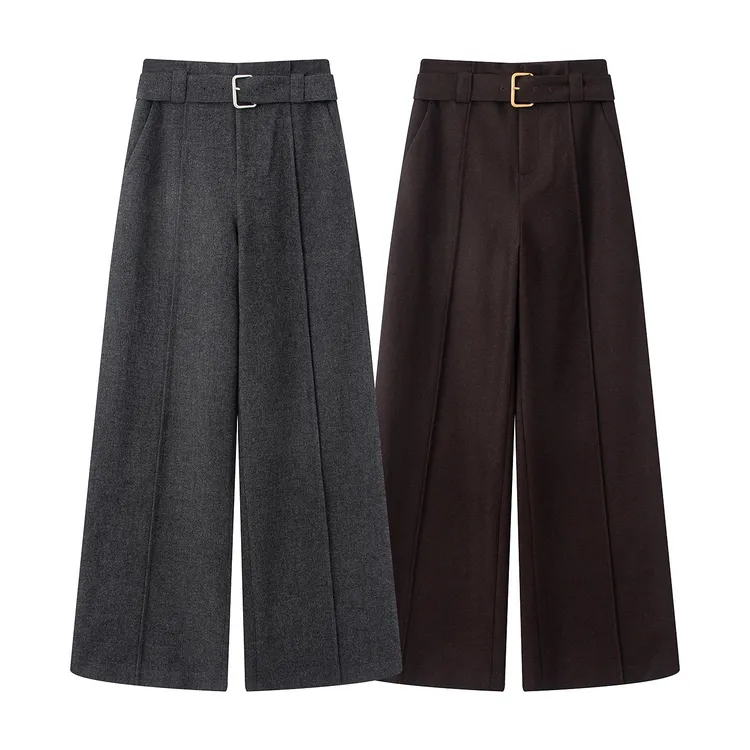 迪家同款高腰百搭直筒阔腿休闲裤阔腿裤秋季新款气质显瘦长裤6217