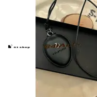 非金属棉绳项链 A741 克克卡扣皮皮小镜子油蜡绳长款毛衣链
