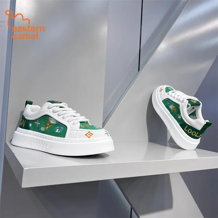 东方骆驼男鞋夏季透气潮流刺绣休闲板鞋轻便低帮运动百搭帆布潮鞋