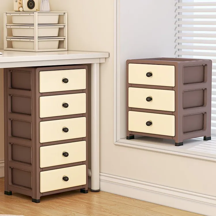 收纳柜多层落地床头柜加厚抽屉式宿舍杂物置物架玩具零食储物柜子