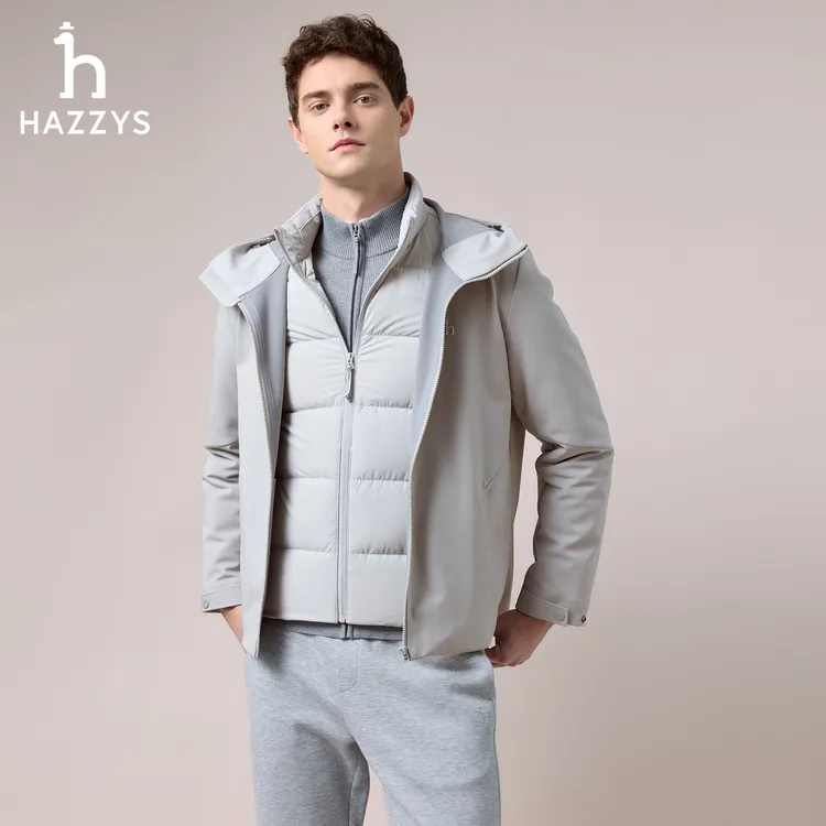 【商场同款】HAZZYS哈吉斯秋冬季三合一羽绒服男士时尚休闲外套