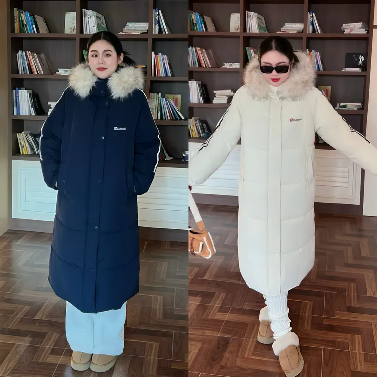 花契“雪松日记”大码女装冬季显瘦200斤胖mm慵懒风长款棉服15723-F