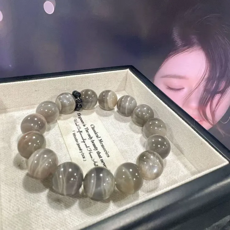 【双十一福利】天然水晶“睡美人”灰月光稳定情绪招财水晶手链