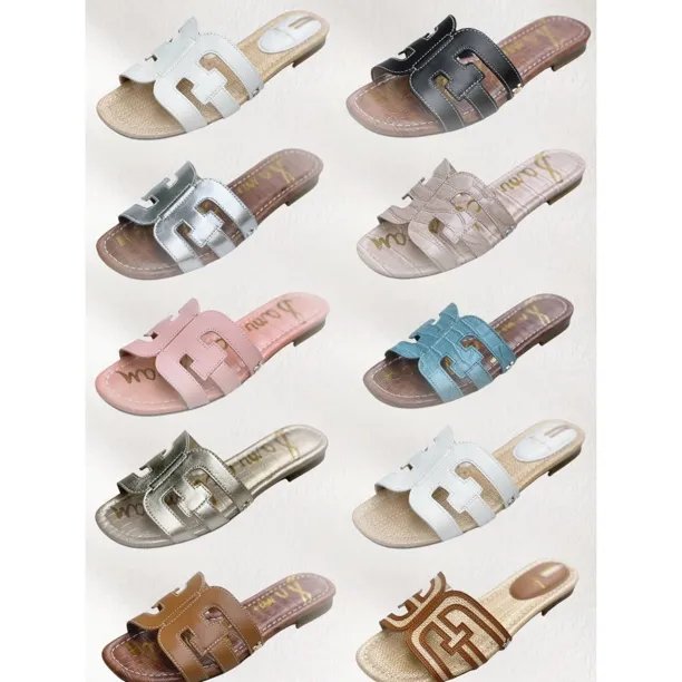 金小妹同款沙滩鞋夏季网红平跟一字H拖时尚露趾平底凉拖鞋百搭