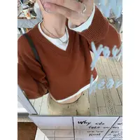 张贝贝 miu系叠穿 100绵羊毛 拼色假两件羊毛衫