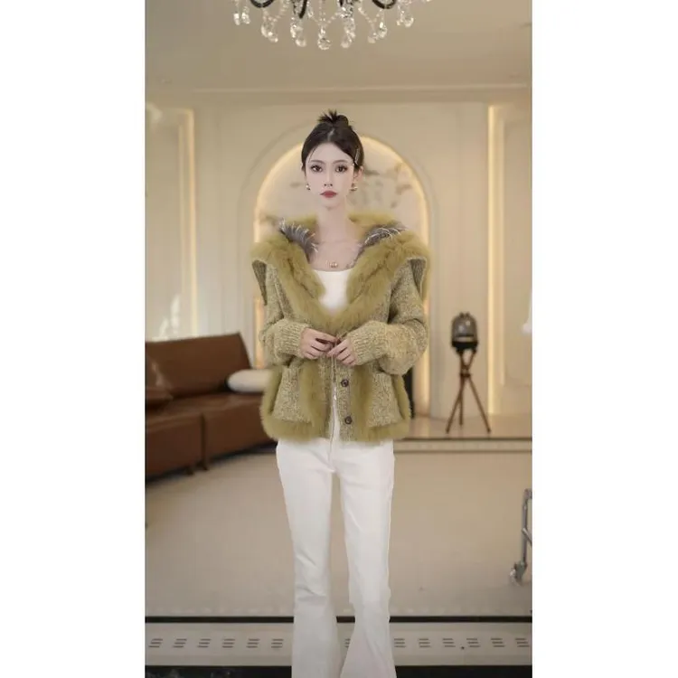 【COCO专属】‘名媛千金’狐狸毛车条海军领洋气设计师外套