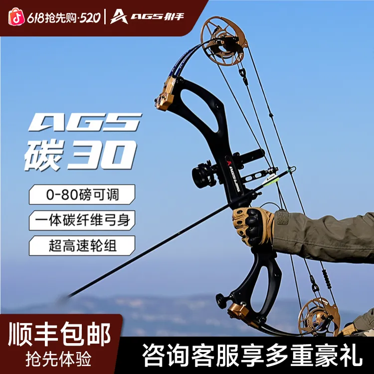 AGS射手碳30复合弓箭高精度射箭成年射击鹰眼非碳马赫修斯射箭弓