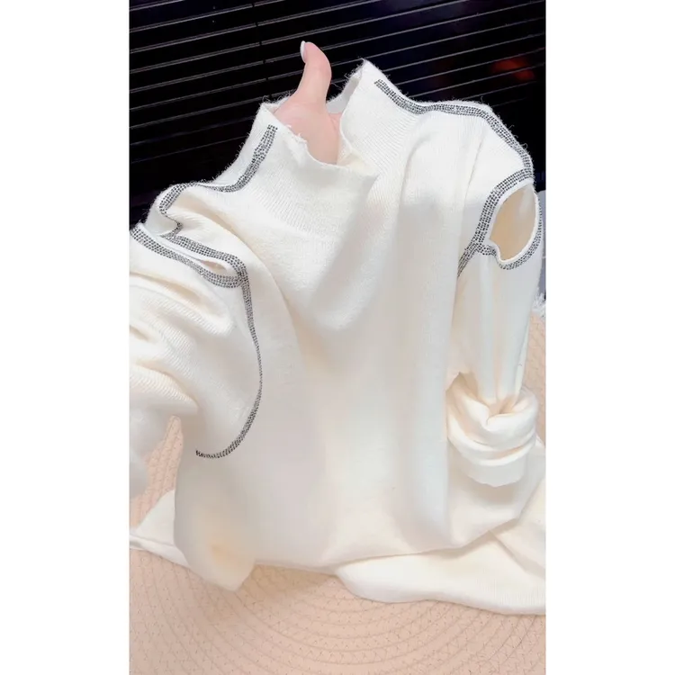 独特超好看温柔风纯色长袖针织衫女2025年早秋韩系氛围感软糯上衣