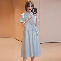 5.14早预告款夏季款宽松遮肉休闲气质翻领连衣裙中长款 NTS682563