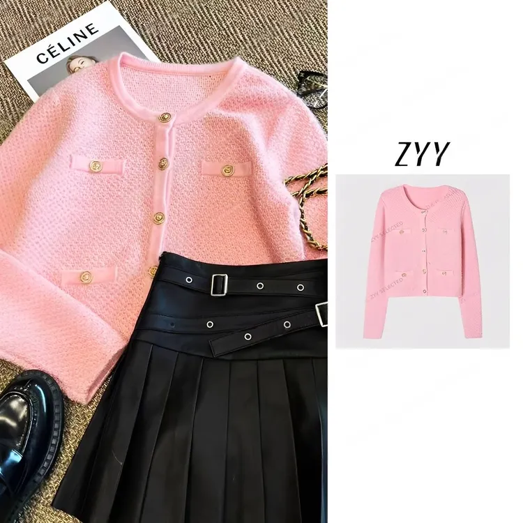 ZYY【西区晨雾】2025S/S新品亮片花纱小香针织上衣外套X25QZZ02595