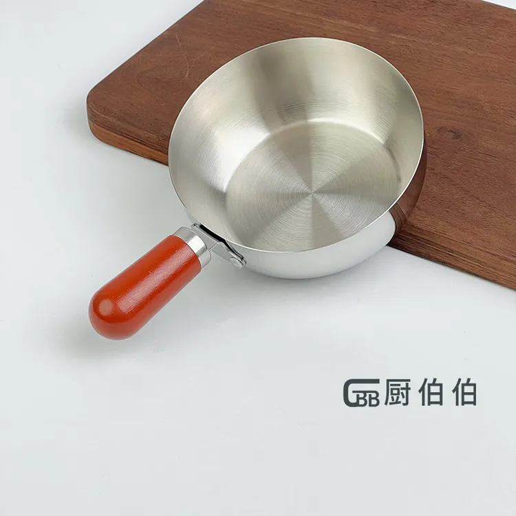木柄304不锈钢泼油锅小奶碗吃饭碗手柄碗