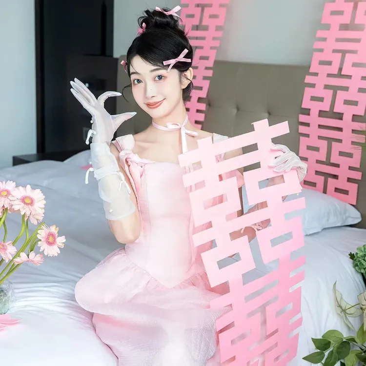 充气拱门布置拍照道具男方粉色装饰用品客厅女方结婚婚礼套装婚房