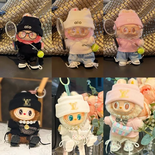 【仅娃衣】拉布布labubu一二三代潮牌衣服搪胶站立坐姿毛绒公仔服装