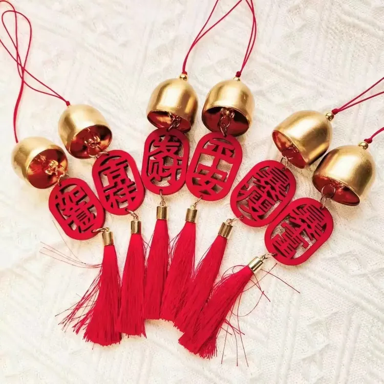 新年挂件铃铛手工diy配件进出门提醒铃家居民宿装饰挂饰