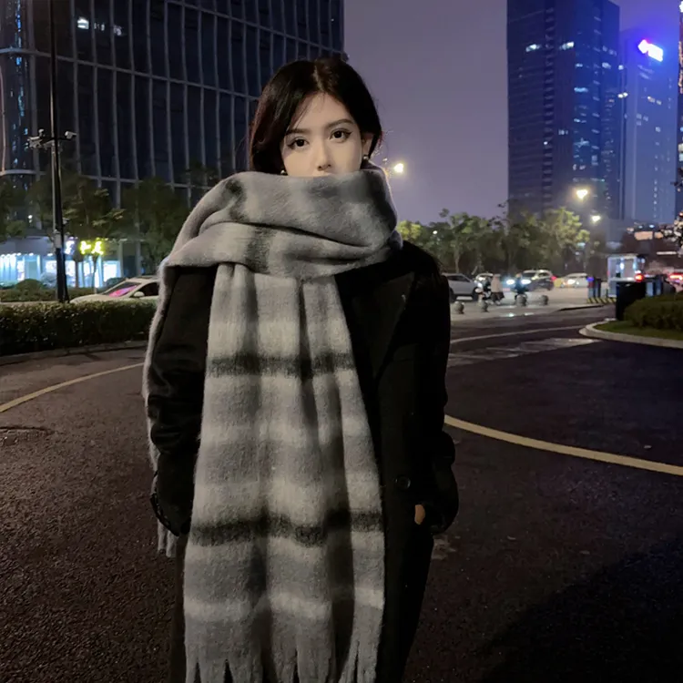 英国CospKosp 马海毛条纹撞色围巾男女情侣披肩加厚保暖冬季围脖