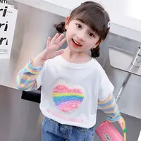 女童长袖T恤2025秋装新款儿童可爱小清新打底衫中小童宽松上衣潮
