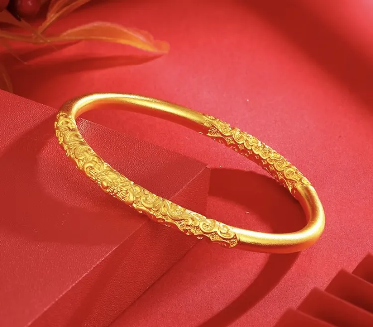 合金手镯 合金手镯【卷草纹手镯】实心古风传承时尚百搭女士款