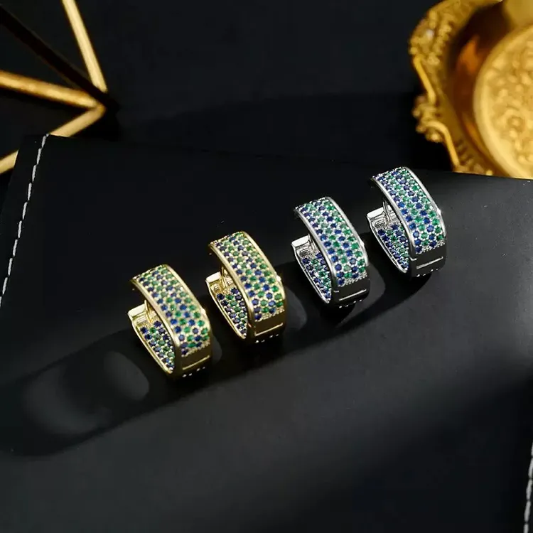 铜合金锆石耳饰 微镶锆石耳环ins新款气质高级感耳饰轻奢耳饰