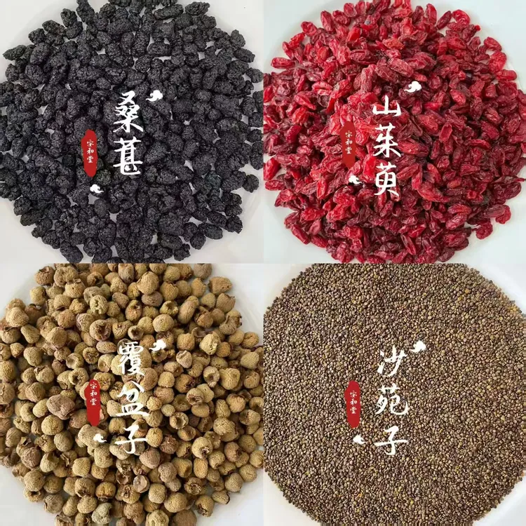  正宗高品质四宝茶组合沙苑子覆盆子山茱萸黑桑葚