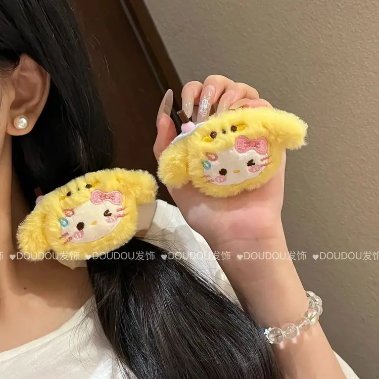 可爱新款创意布丁猫咪公仔发圈发饰学生刘海少女心百搭爆款小众