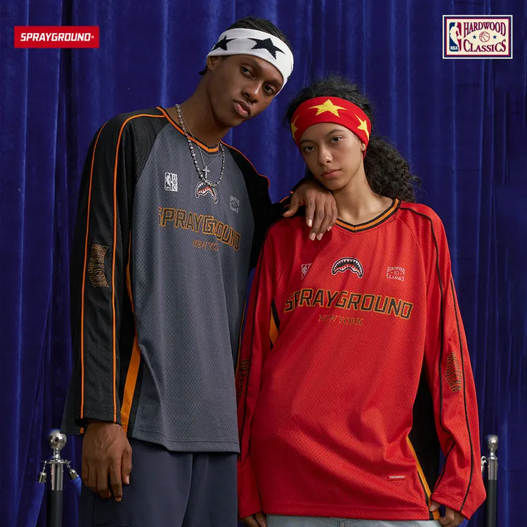 SPRAYGROUND I NBA HWC联名系列鲨鱼嘴长袖T恤复古JM NE230312