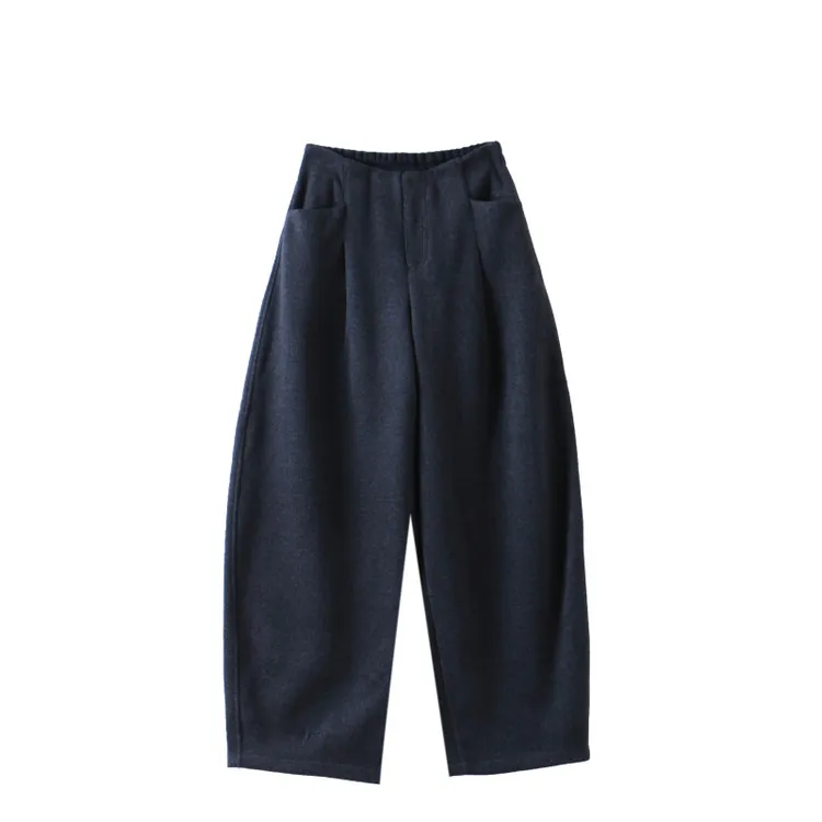 欧韩秋冬季高腰直筒百搭裤子女新款加厚羊毛裤休闲显瘦KZ010