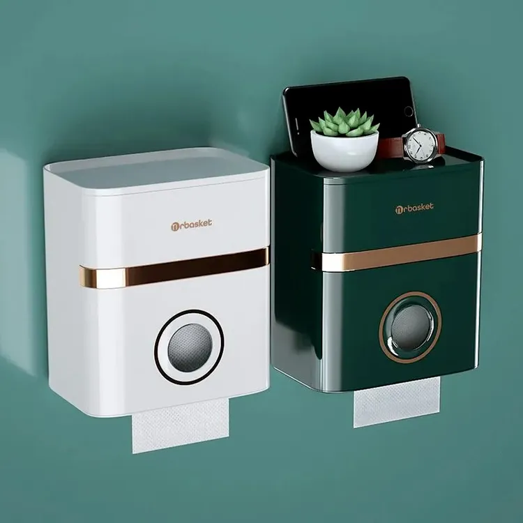 固定卫生间纸巾盒厕所高级防水厕纸架洗手间纸盒浴室卷纸盒厕纸盒