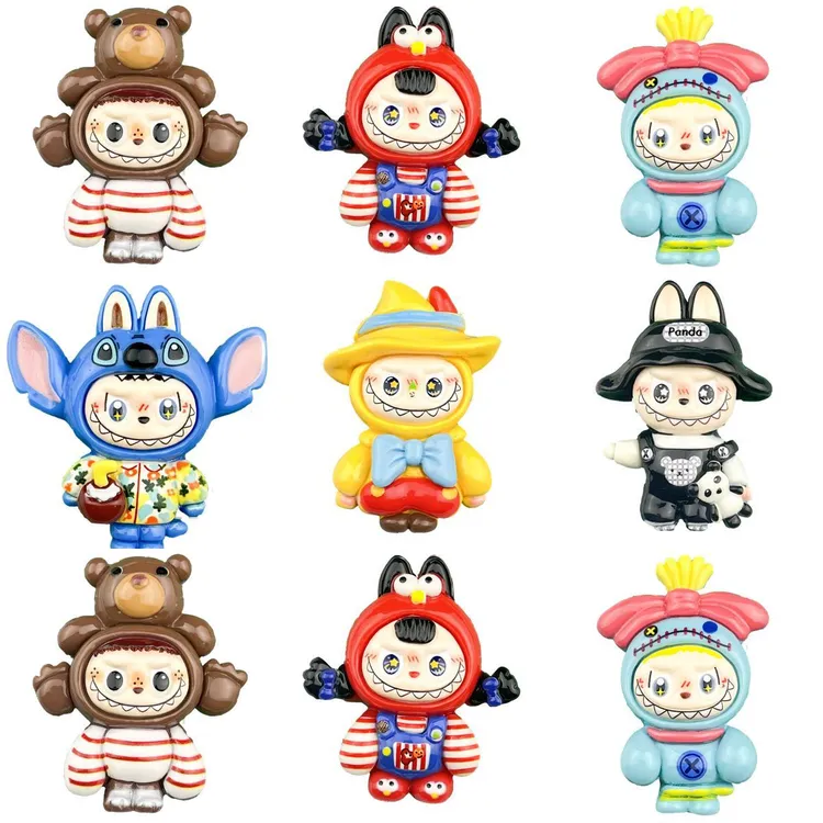 卡通超大号创意变装拉布布diy树脂配件奶油胶发夹冰箱贴饰品材料