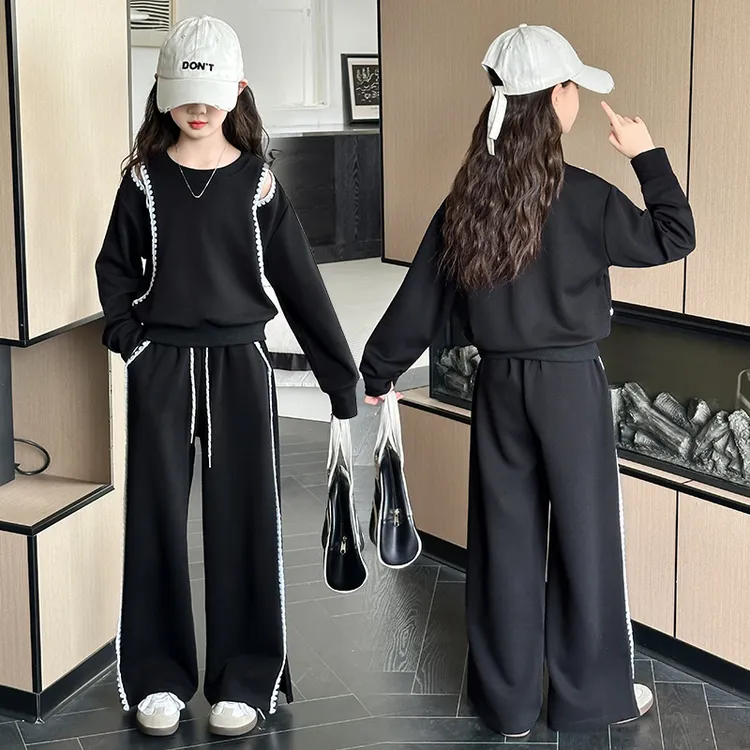 女童套装秋装中大童春秋2025新款洋气时髦秋季儿童潮酷两件套