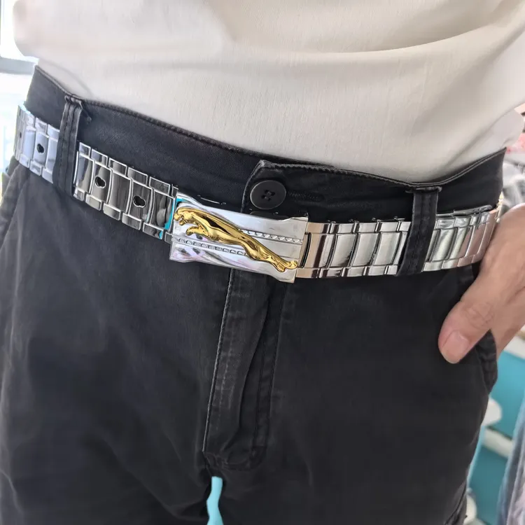 金属防身腰带男士合金皮带钢铁腰链青年个性定制武器腰带