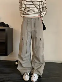  【月月精选】工装Soul 抽绳系带工装口袋休闲裤长裤