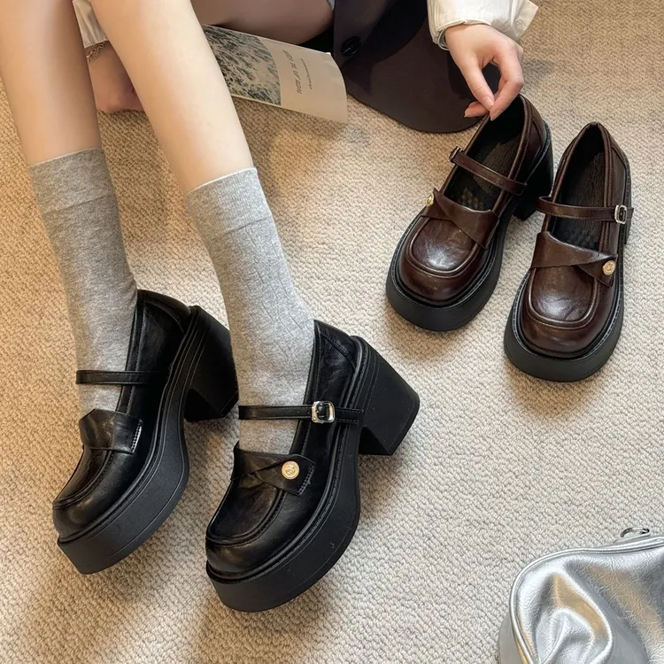 贾不假高跟百搭玛丽珍鞋女款2025新款秋季增高单鞋配裙子jk高级感