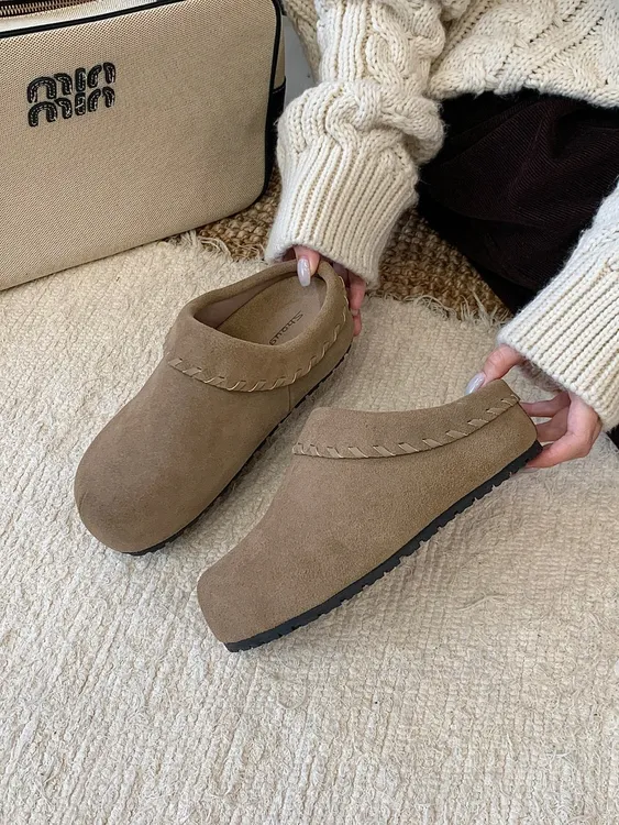 翻盖设计博肯鞋乳胶底软弹脚感舒适牛反绒女内增高