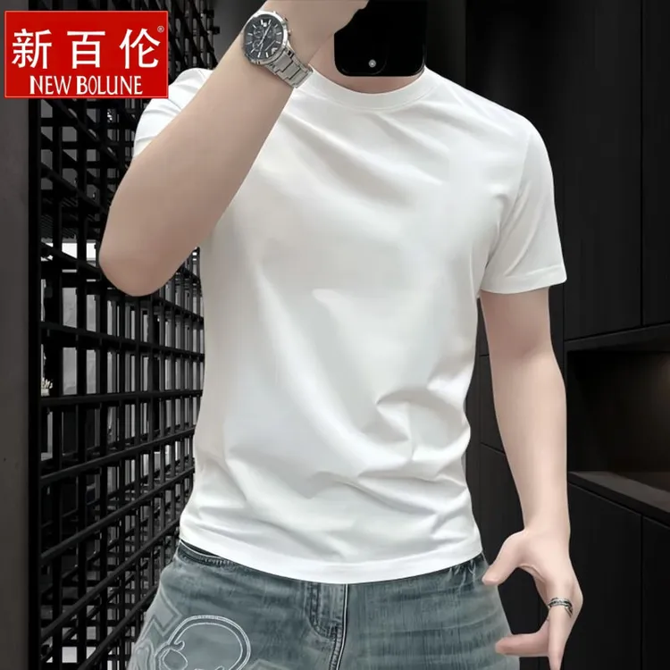 新百伦简约索罗娜正肩T恤打底2025夏季男士短袖T恤运动韩版T恤男