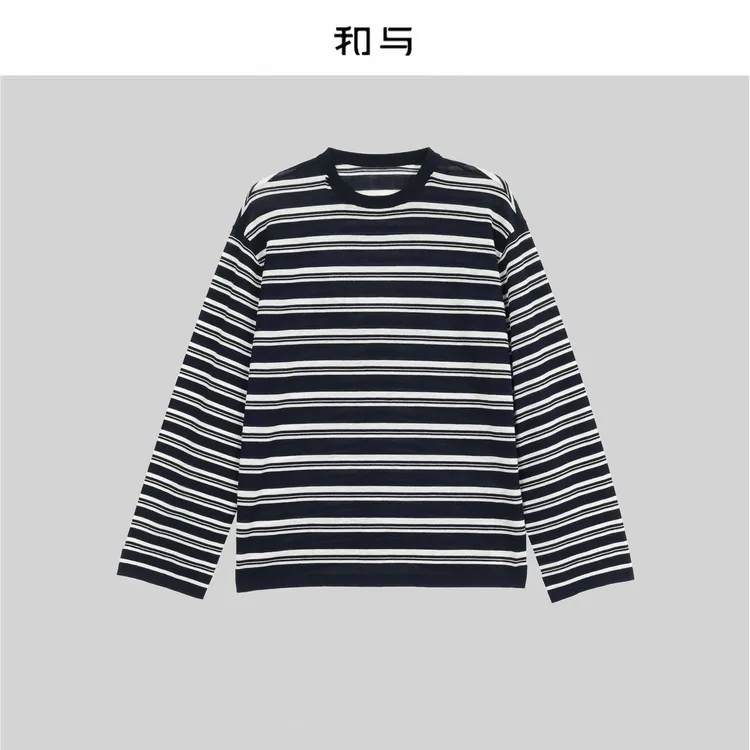 和与｜条纹针织上衣H53BBS10003