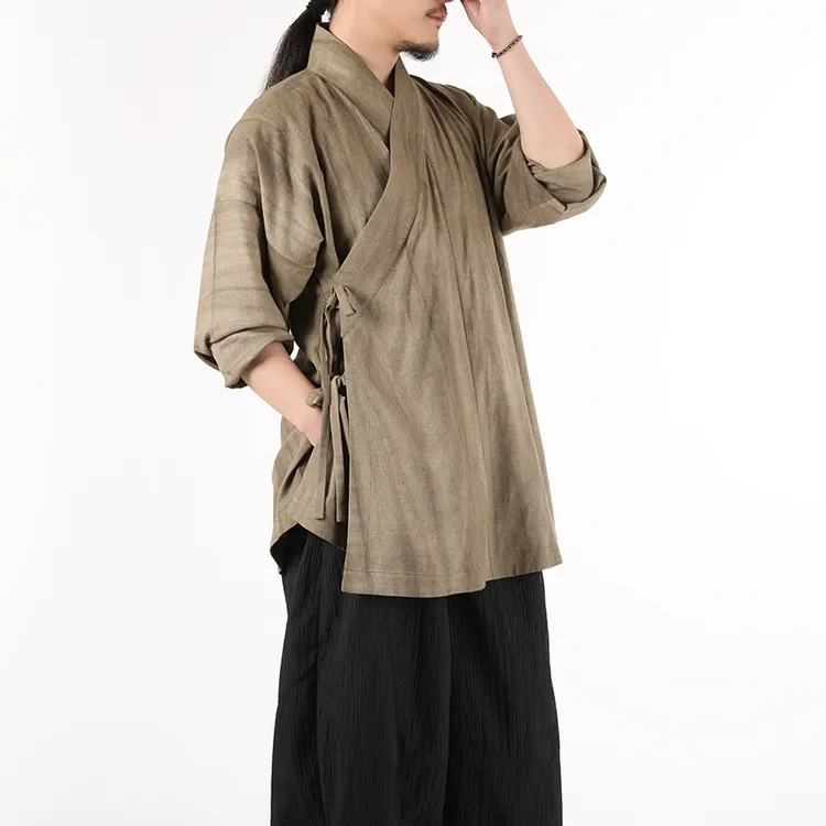 【子后•裋褐】汉服日常明制裋褐交领短衫棉麻混纺布料复古服装