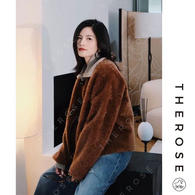 之柔【圣城之光】西班牙进口泰迪拉贡LACON皮毛一体秋冬奢华外套女