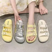 夏休闲款法式拖鞋女新款配裙子仙女风拖鞋802（3条钻扣）